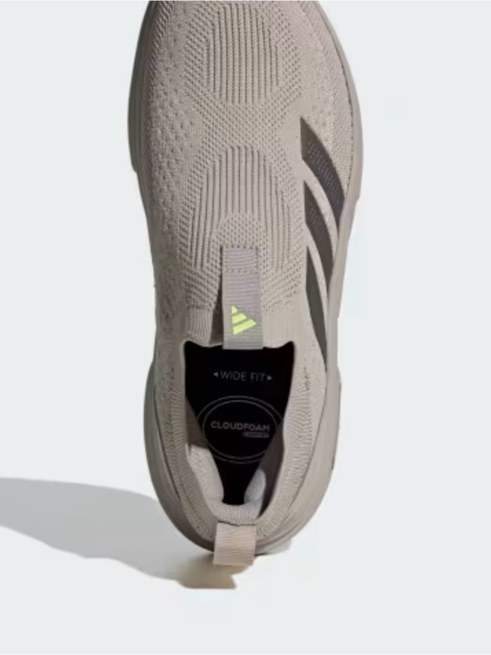 adidas Men's Cloudfoam Slip-On Sneakers - Light Grey with Black Stripes